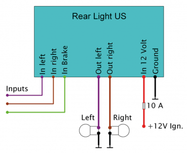 EU TO US TAIL & TURN LIGHT CONVERSION MODULE